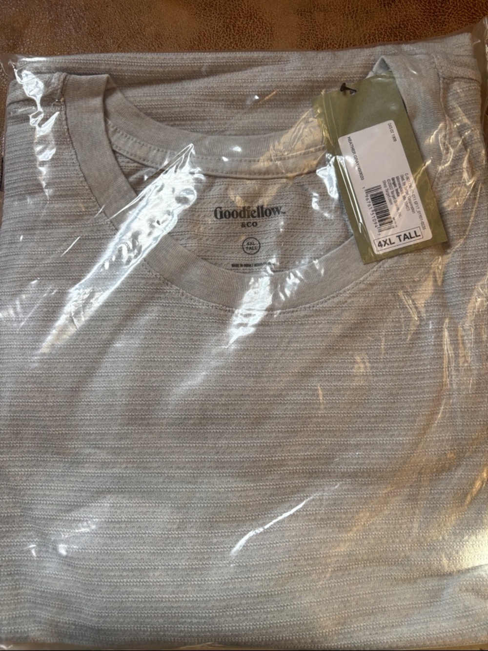 Goodfellow & Co Light Gray Striped Crew Tee